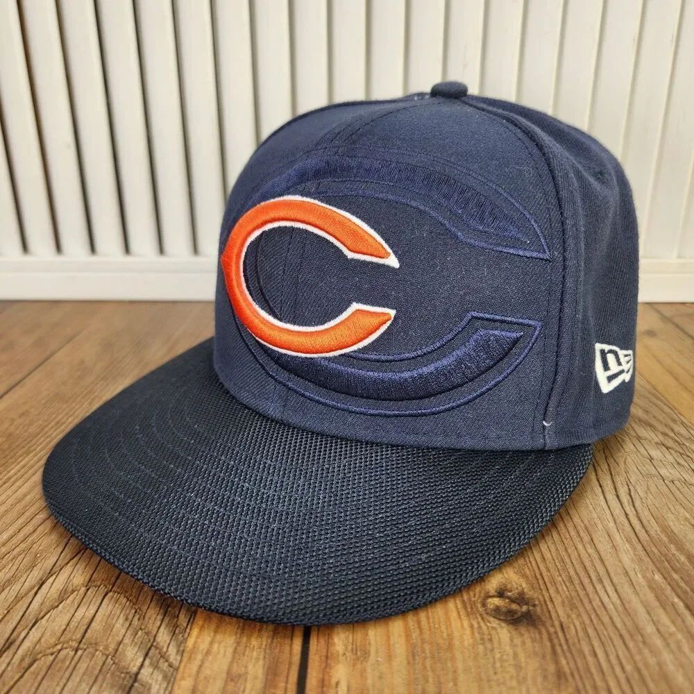 Chicago Bears New Era 59fifty Shadow On Field Fit Sz 7 1/8 Hat Cap Navy Blue NFL